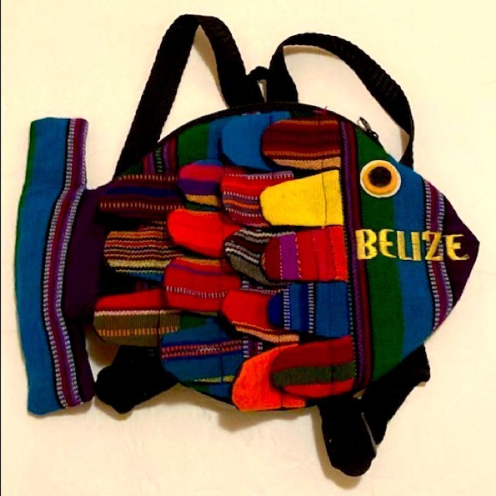 ‘BELIZE’ Multi-Color Boho Fish Mini Backpack